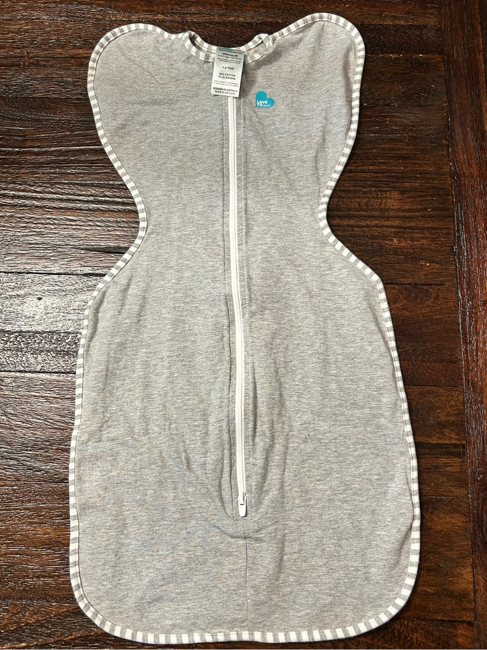 Love to Dream Light Gray Swaddle Up Sleep Sacks with Striped - Medium - NWOT